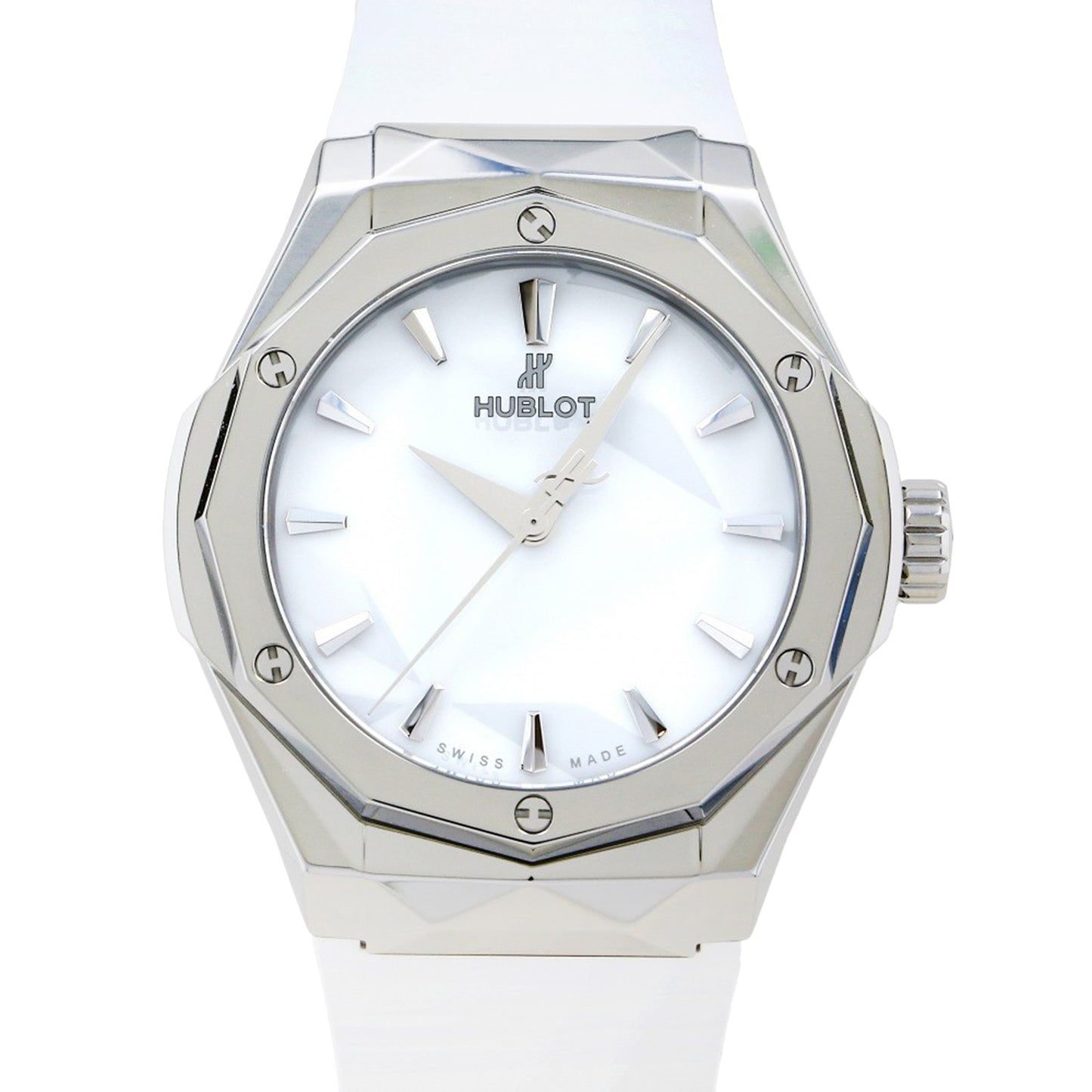 未使用 保管品 HUBLOT ウブロ クラシックフュージョン オーリンスキー チタニウム ホワイト 550.NS.2200.RW.ORL20 メンズ 腕時計