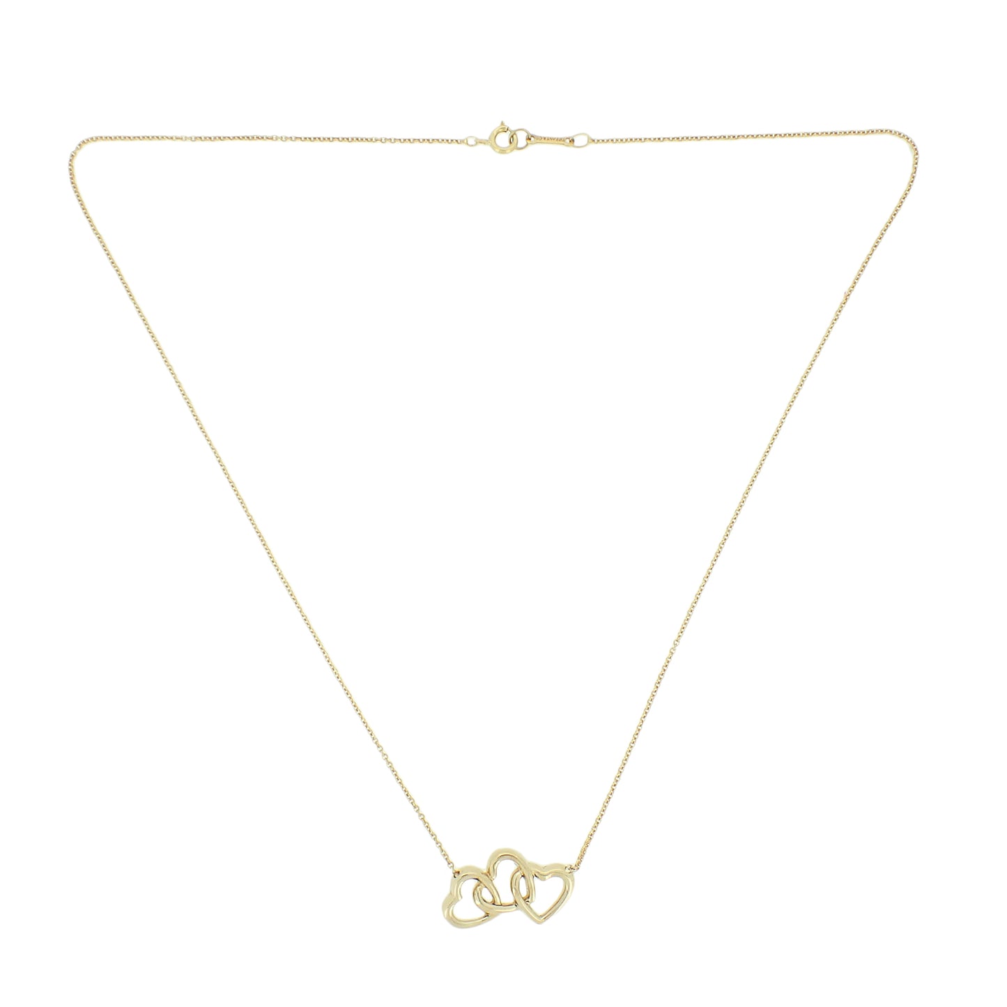 TIFFANY&Co. ティファニー トリプル オープンハート K18YG ゴールド レディース ネックレス