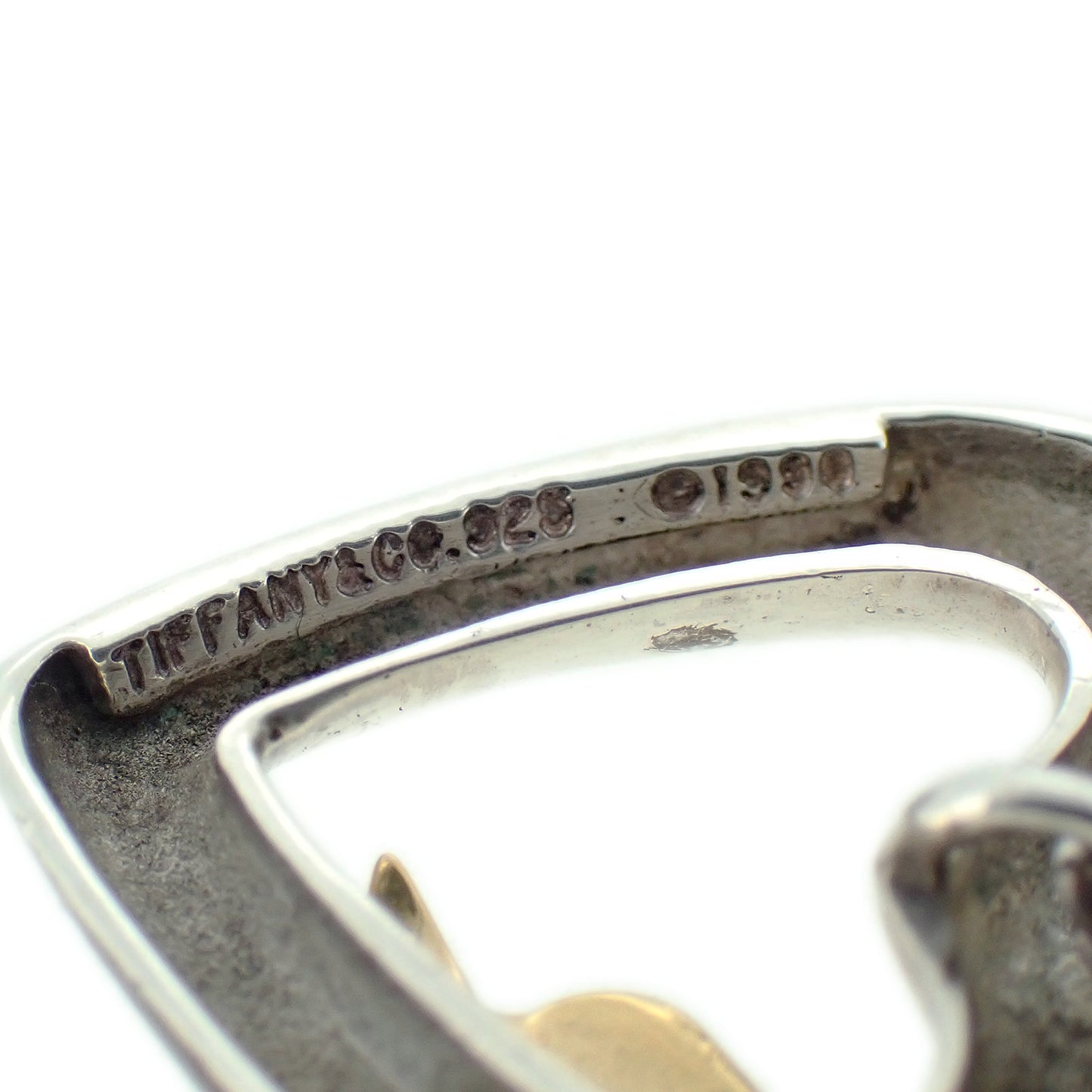 TIFFANY&Co. ティファニー オープンハート リボン Sv925 K18YG シルバー レディース ネックレス