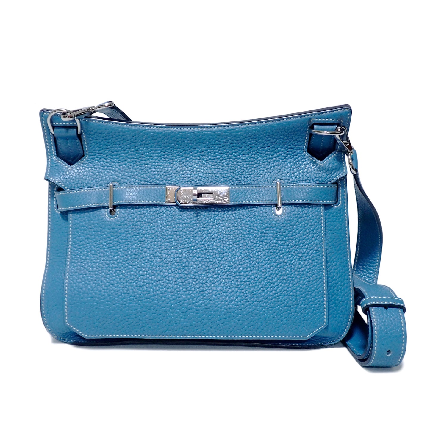 HERMES エルメス ジプシエール28 ブルージーン トリヨンクレマンス シルバー金具 R刻印 2014年 ブルー レディース ショルダーバッグ