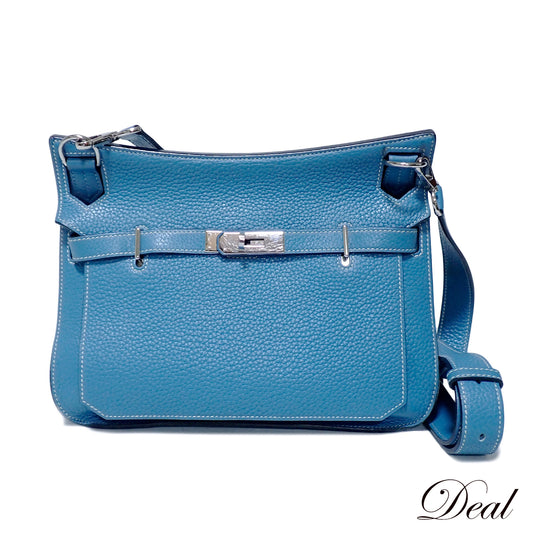 HERMES エルメス ジプシエール28 ブルージーン トリヨンクレマンス シルバー金具 R刻印 2014年 ブルー レディース ショルダーバッグ