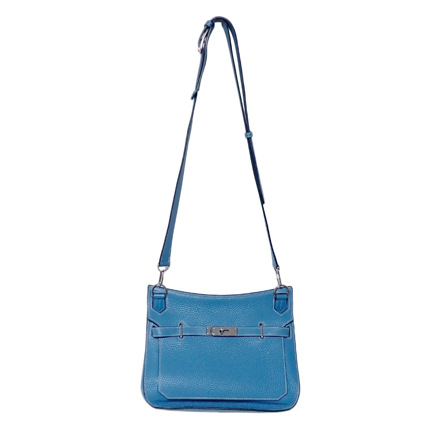 HERMES エルメス ジプシエール28 ブルージーン トリヨンクレマンス シルバー金具 R刻印 2014年 ブルー レディース ショルダーバッグ