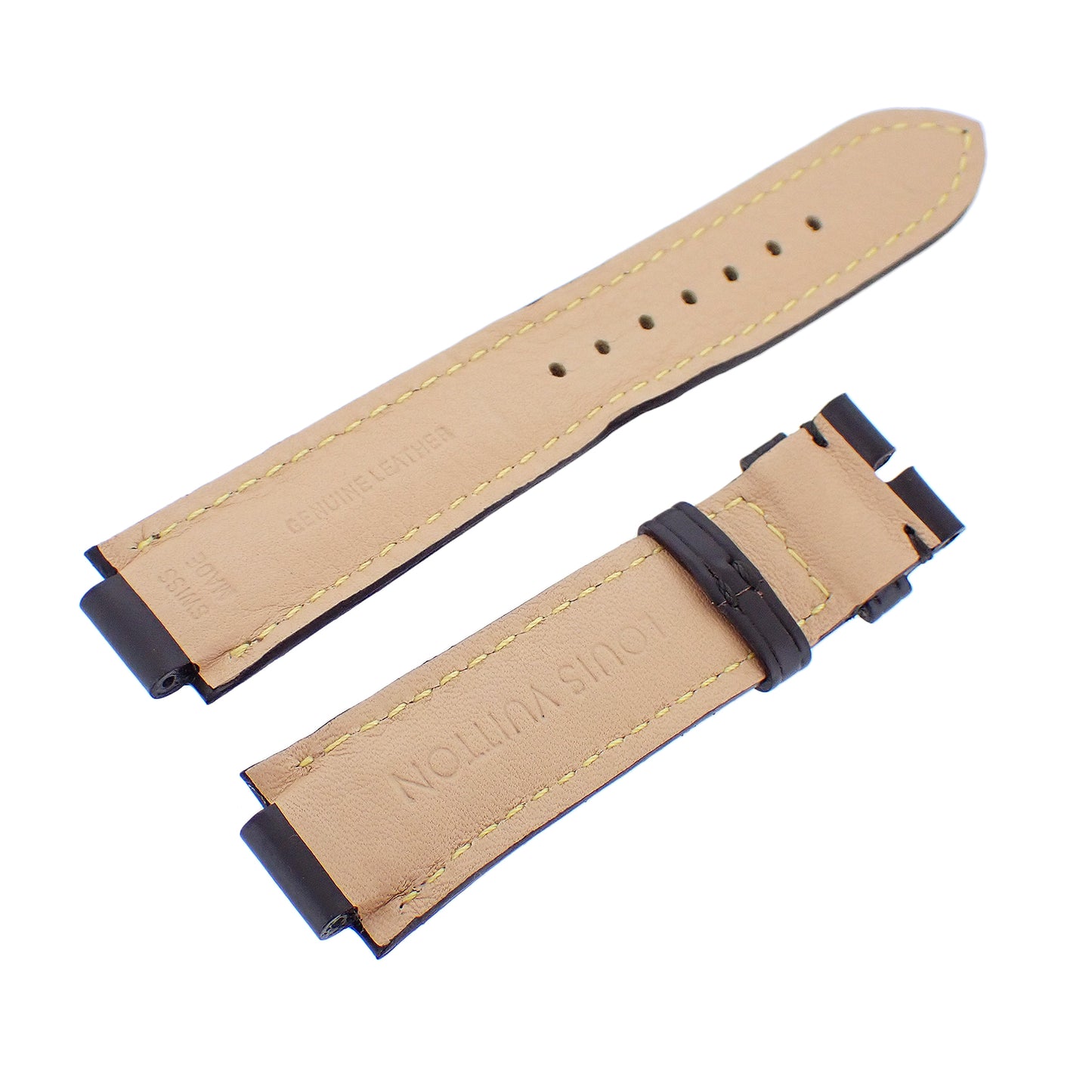 LOUIS VUITTON ルイ・ヴィトン 純正 レザーベルト タンブール用 ダークブラウン ブラウン メンズ 時計ベルト
LV