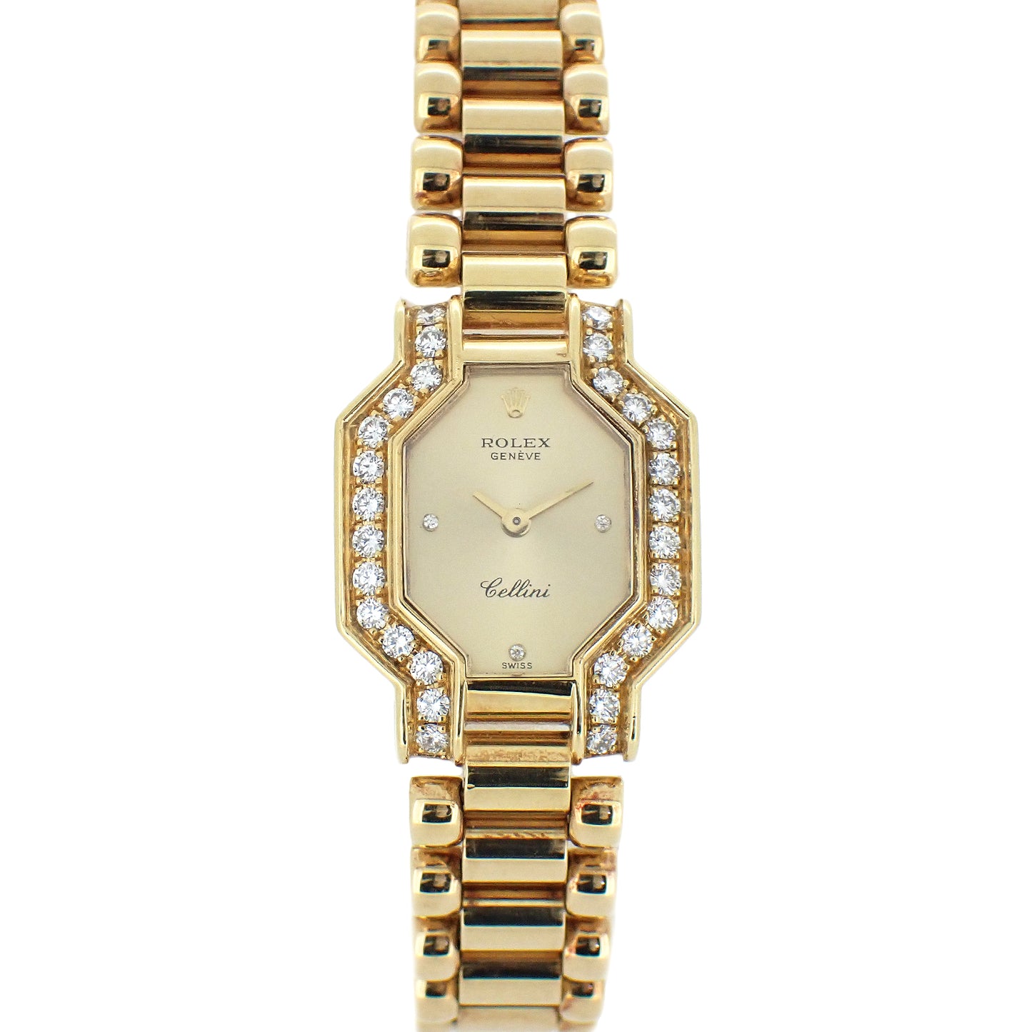 K18YG ベゼルダイヤ ROLEX ロレックス チェリーニ 3PD L 2255 レディース 腕時計