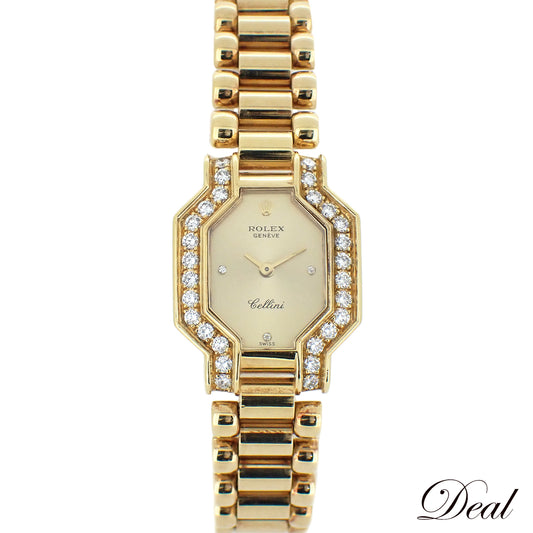 K18YG ベゼルダイヤ ROLEX ロレックス チェリーニ 3PD L 2255 レディース 腕時計