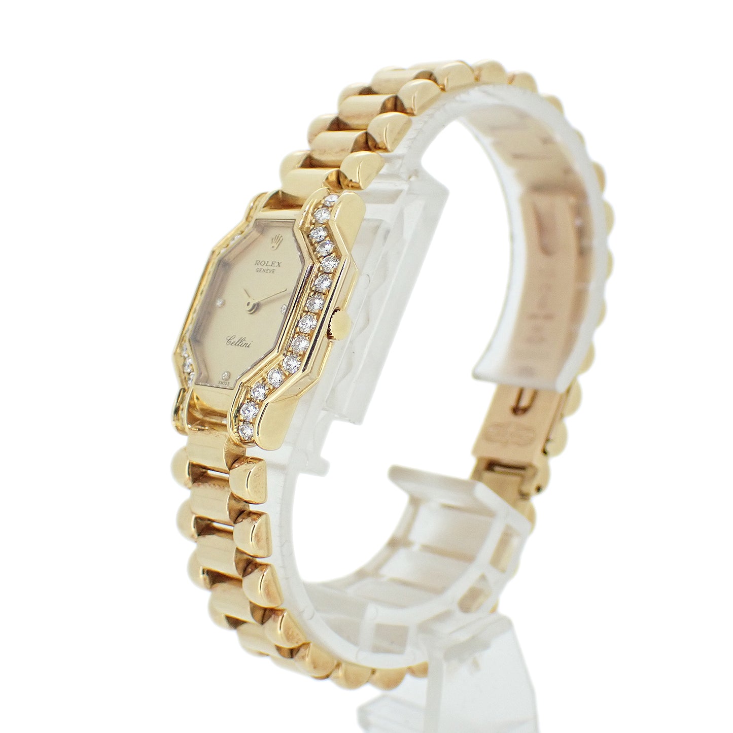 K18YG ベゼルダイヤ ROLEX ロレックス チェリーニ 3PD L 2255 レディース 腕時計