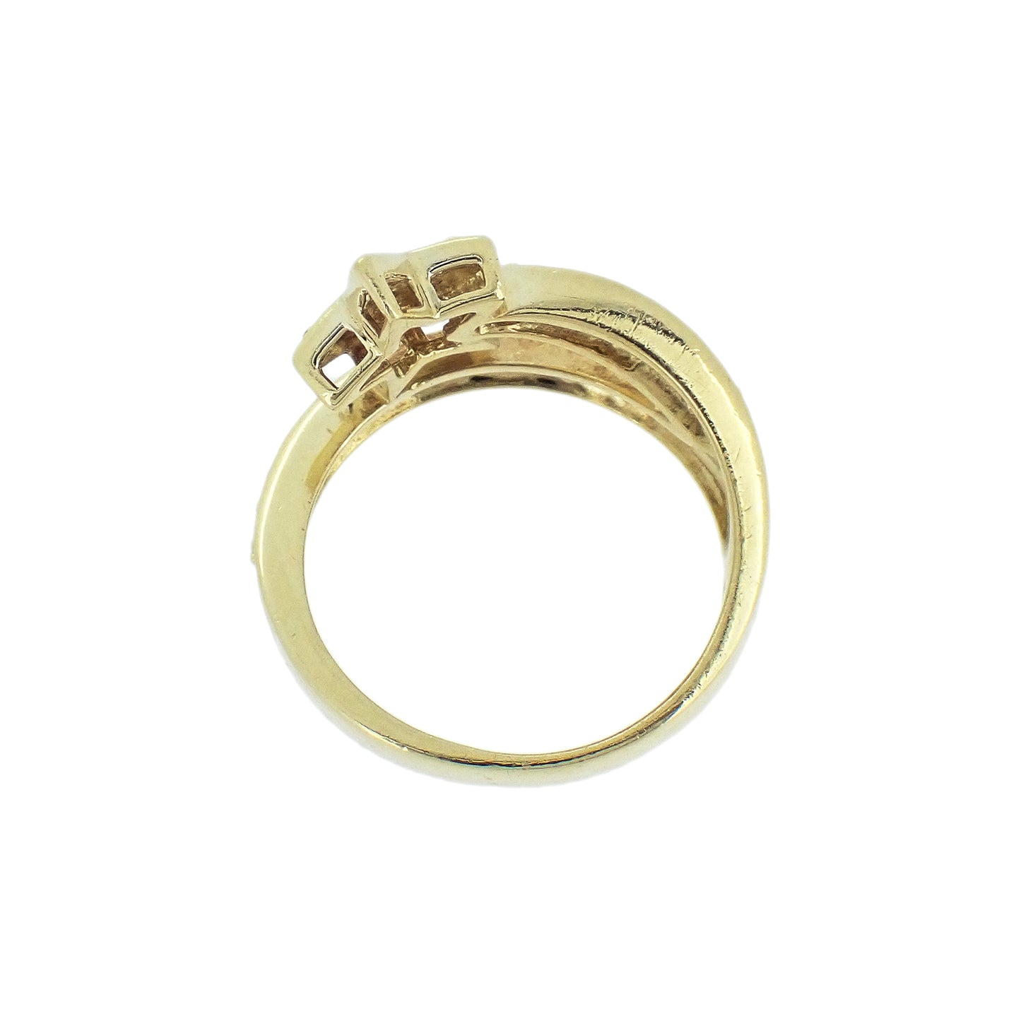 スター デザイン リング K18 YG ダイヤ レディース リング 指輪