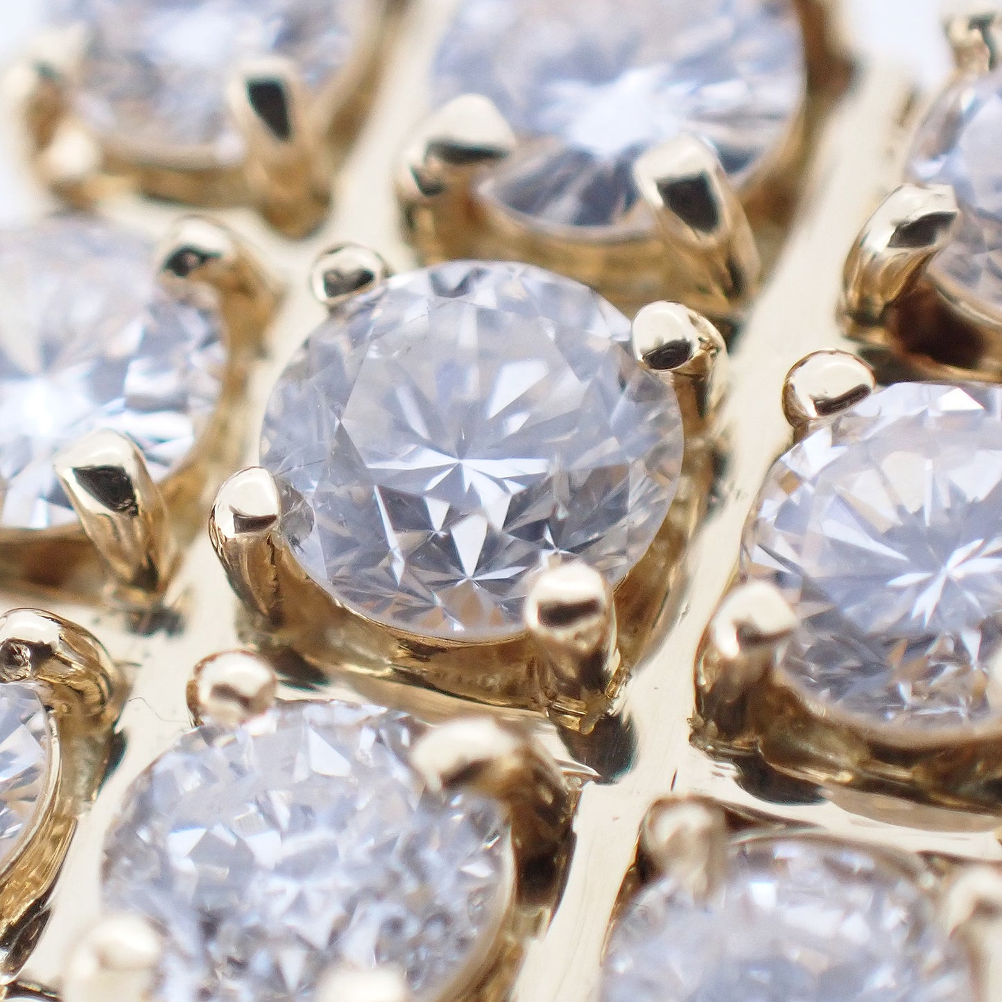 K18YG ダイヤ スクエアデザイン 1.05ct 4.8g ゴールド レディース ネックレス