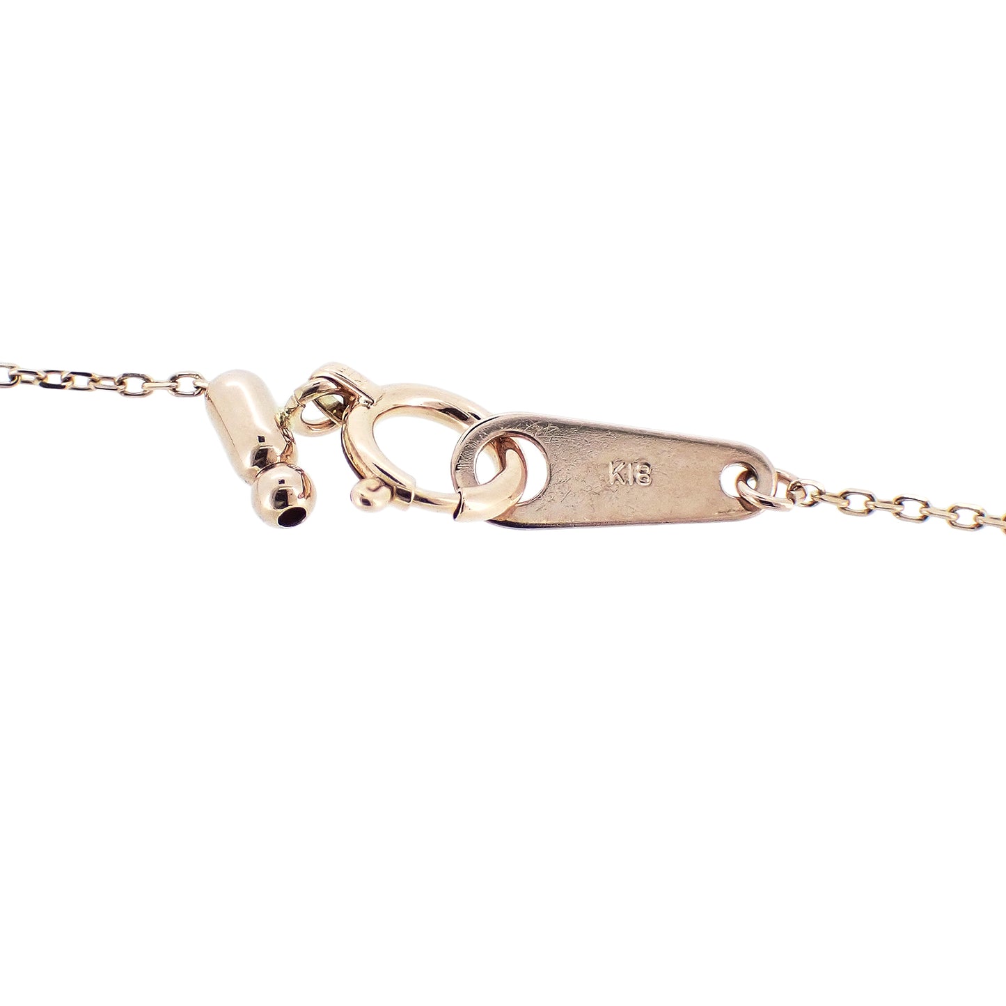 K18PG 하트 모티프 다이아몬드 0.4ct 2.3g 스윙 골드 여성 목걸이