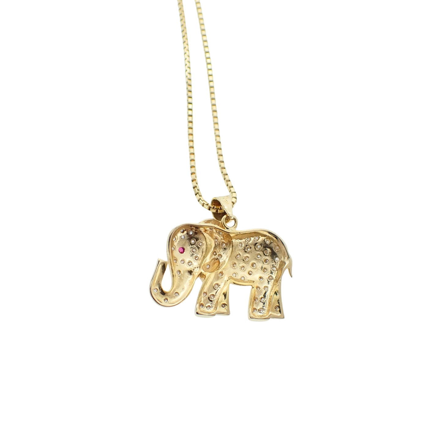 K18YG 象モチーフ ダイヤ 0.35ct 9.3g ゴールド レディース ネックレス