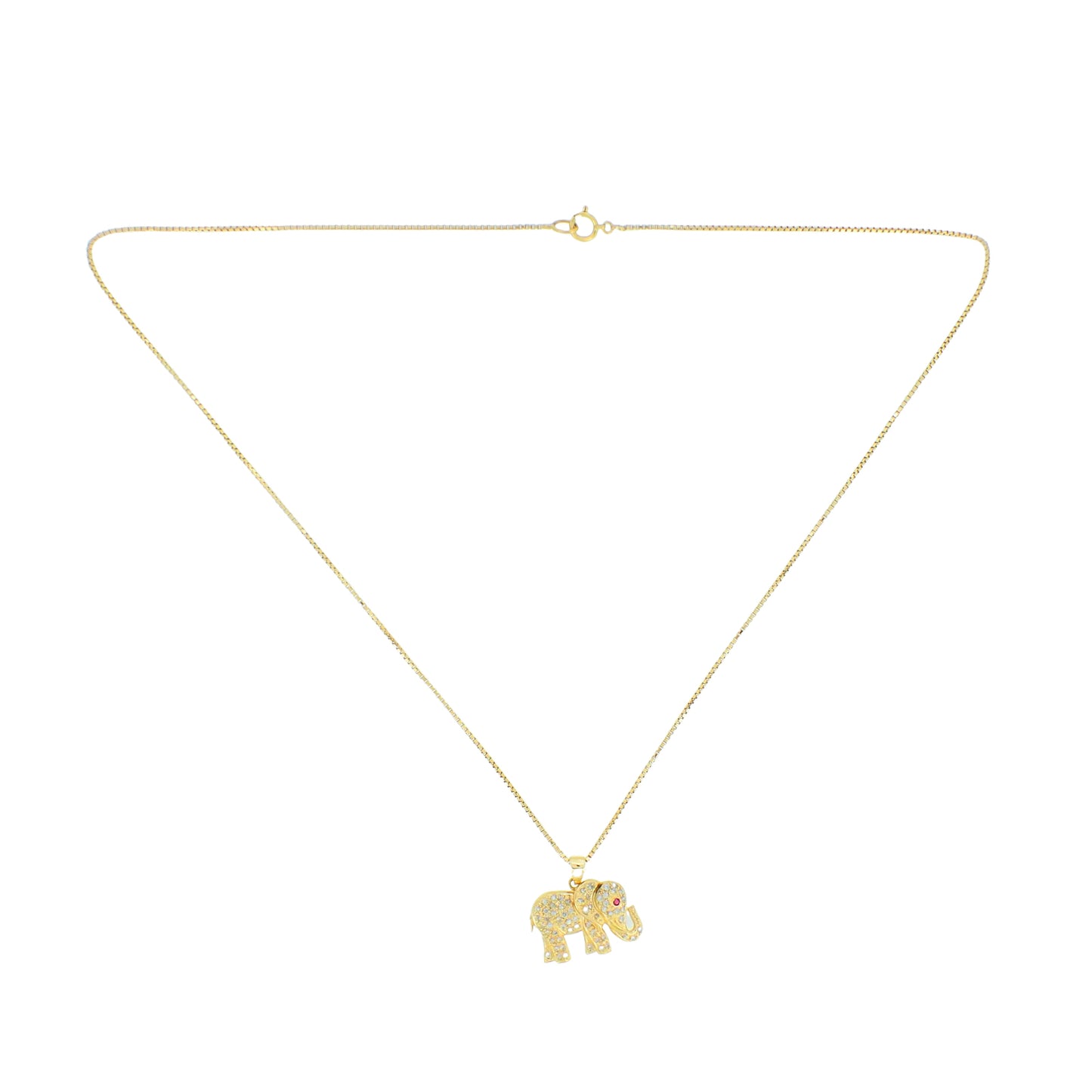 K18YG 象モチーフ ダイヤ 0.35ct 9.3g ゴールド レディース ネックレス
