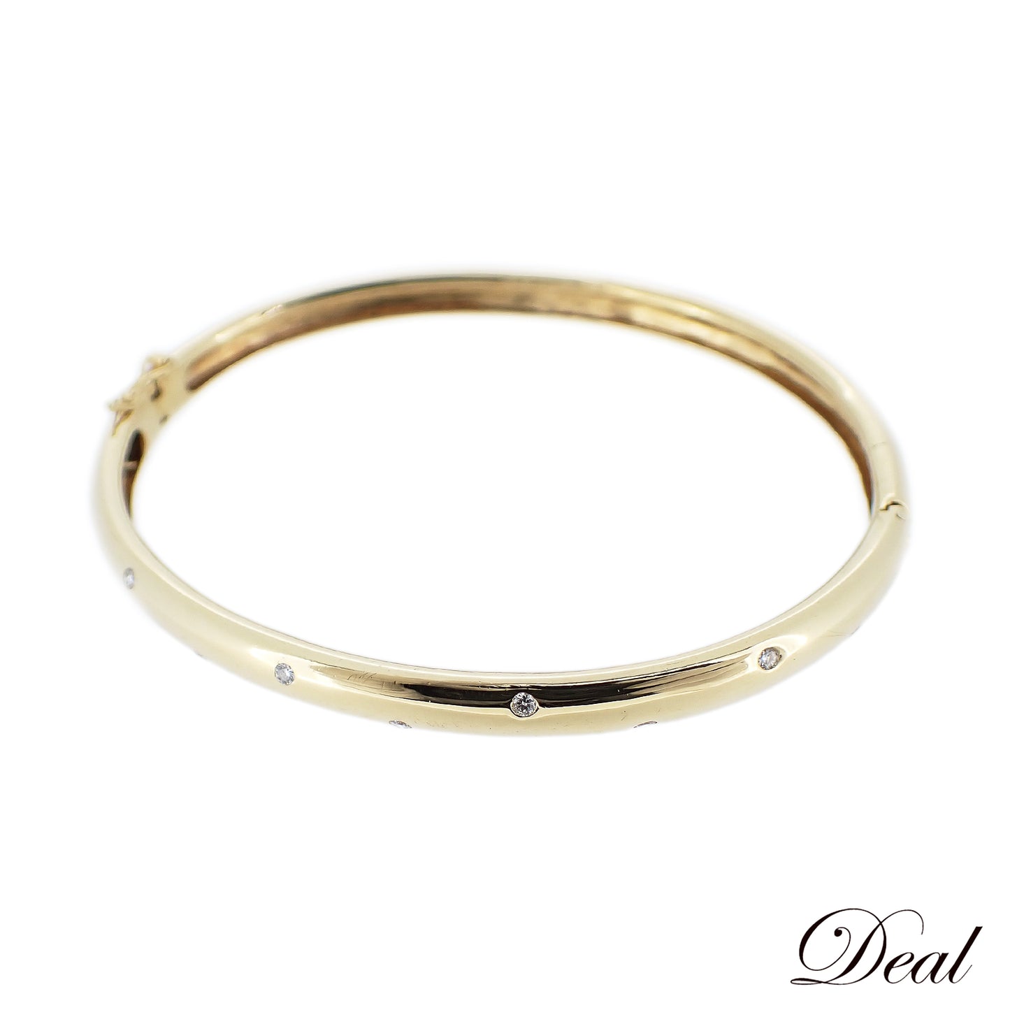 K18YG ダイヤ 0.17ct 3.4g バングル ゴールド レディース ブレスレット