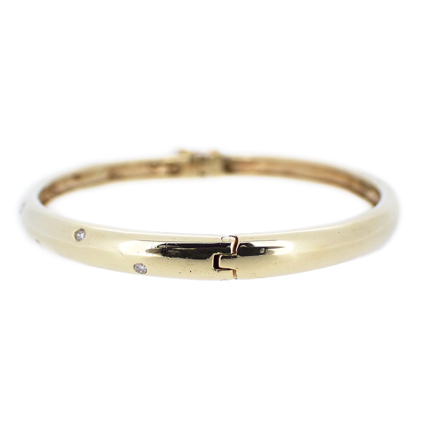 K18YG ダイヤ 0.17ct 3.4g バングル ゴールド レディース ブレスレット