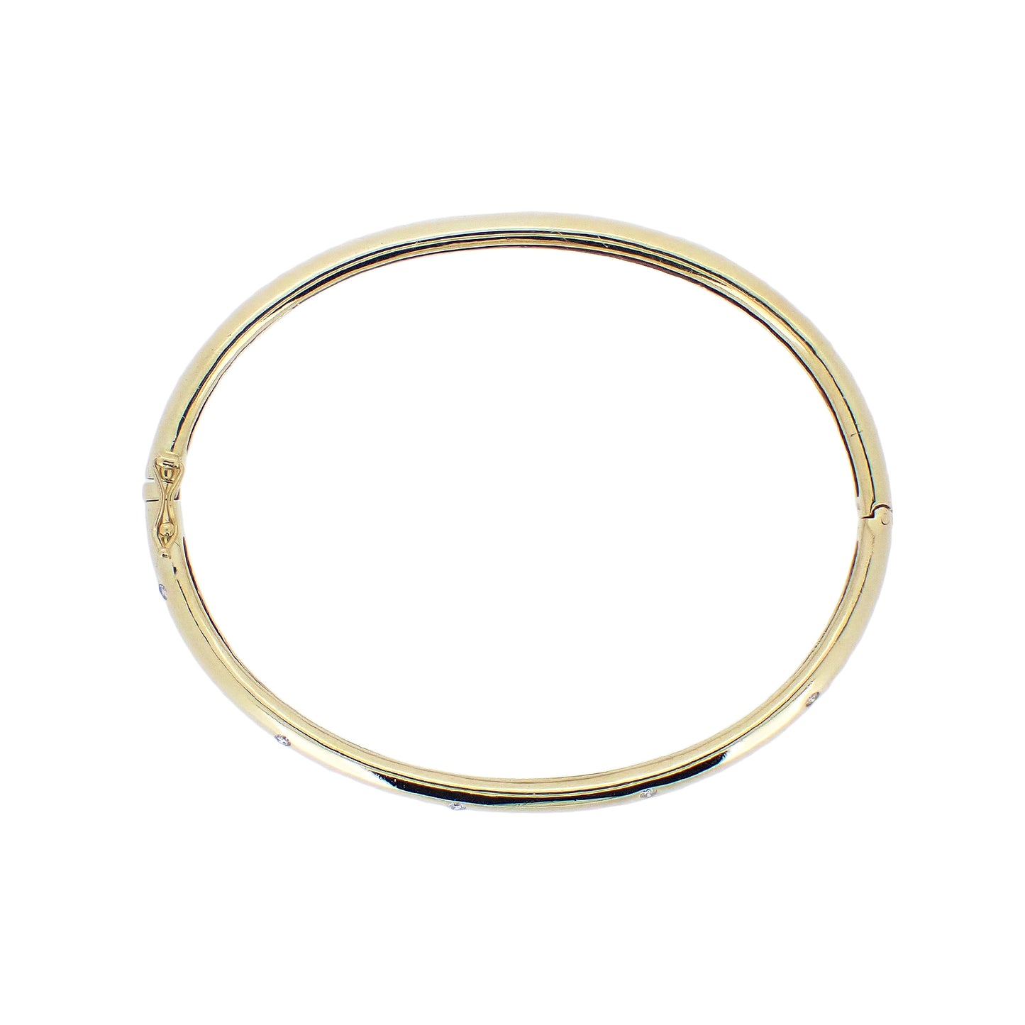 K18YG ダイヤ 0.17ct 3.4g バングル ゴールド レディース ブレスレット