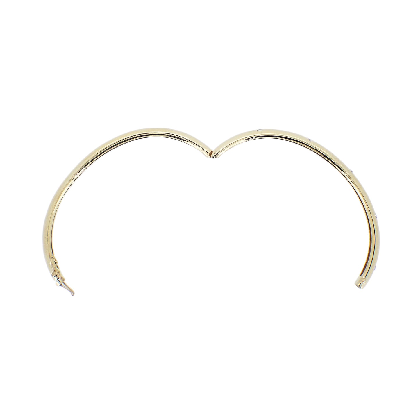 K18YG ダイヤ 0.17ct 3.4g バングル ゴールド レディース ブレスレット