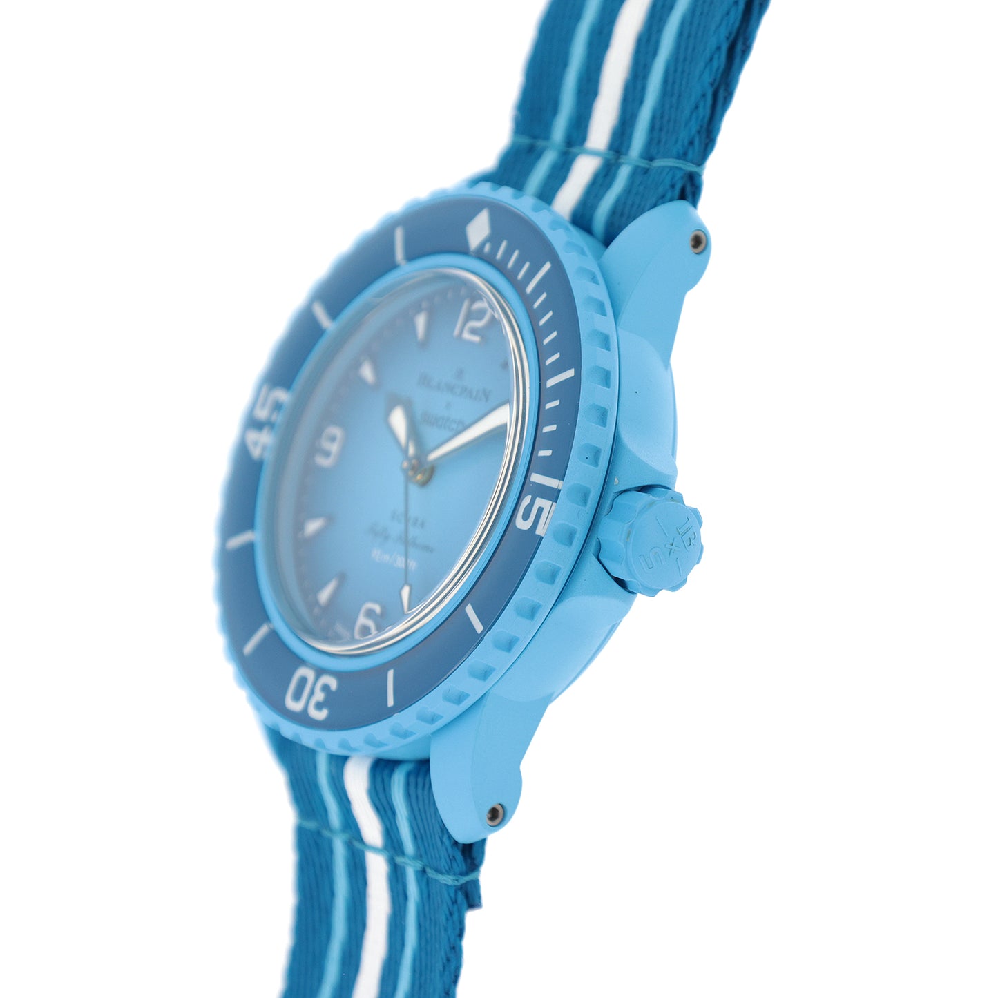 未使用 展示品 Swatch スウォッチ ブランパン スキューバ フィフティファゾムス SO35L400 ブルーラグーン メンズ 腕時計