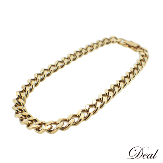 K18YG 喜平 二面 19.9g ゴールド メンズ ブレスレット