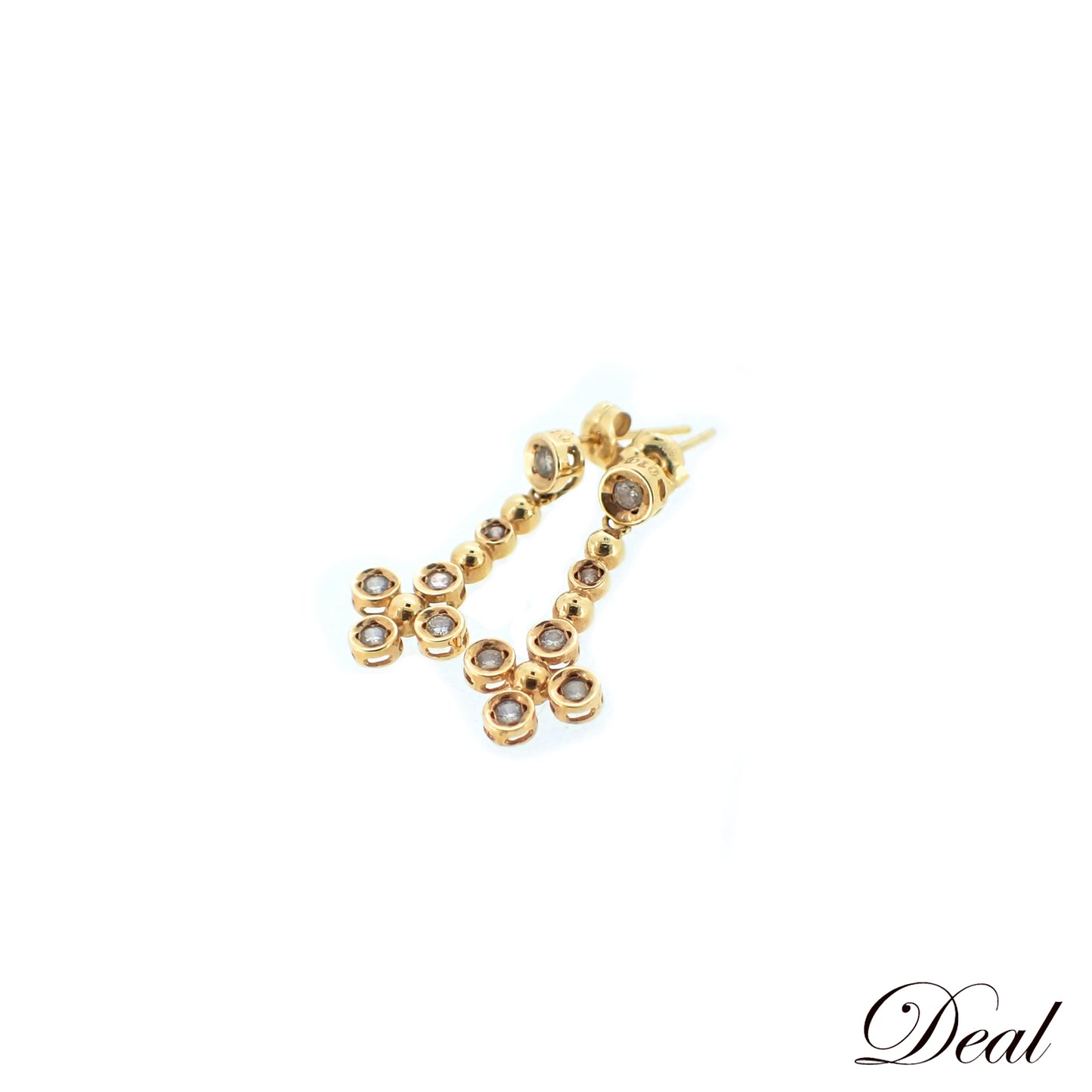 K18YG ダイヤ スウィング デザイン 0.2ct 1.7g ゴールド レディース ピアス