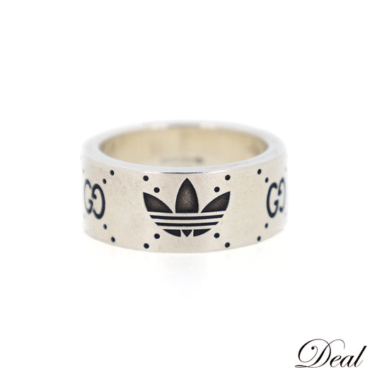 GUCCI グッチ × アディダス エングレービング リング 17号 Sv925 メンズ リング 指輪