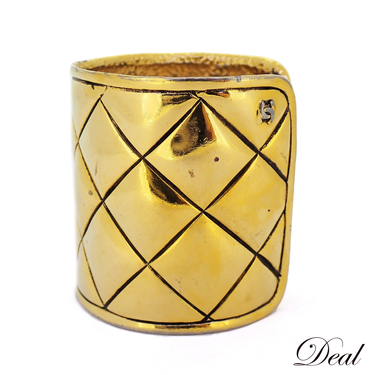 CHANEL シャネル ヴィンテージ マトラッセ ゴールド レディース バングル