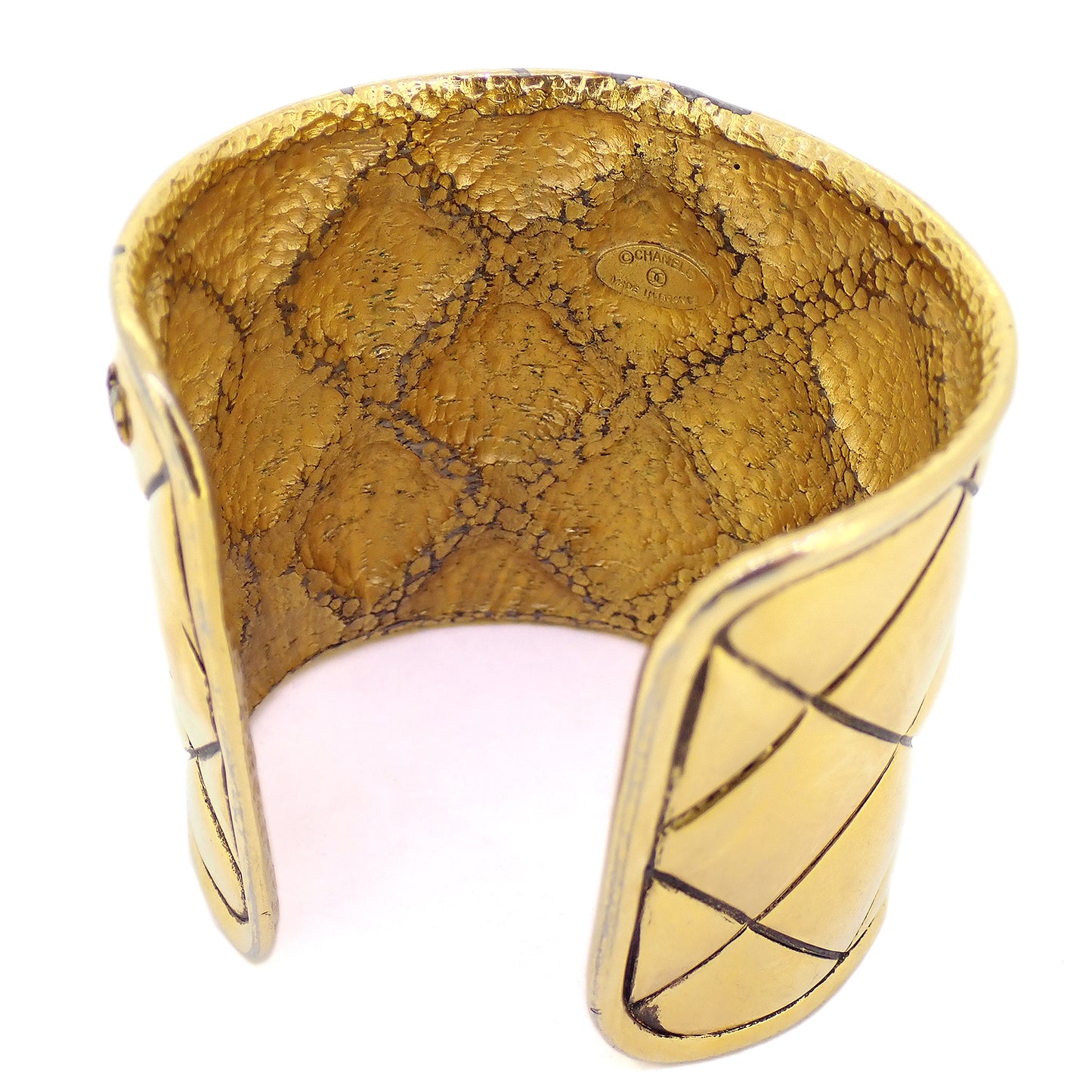 CHANEL シャネル ヴィンテージ マトラッセ ゴールド レディース バングル