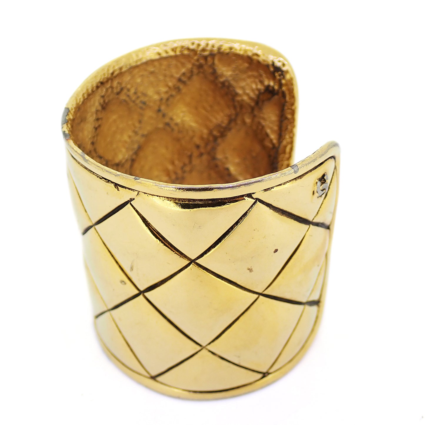 CHANEL シャネル ヴィンテージ マトラッセ ゴールド レディース バングル