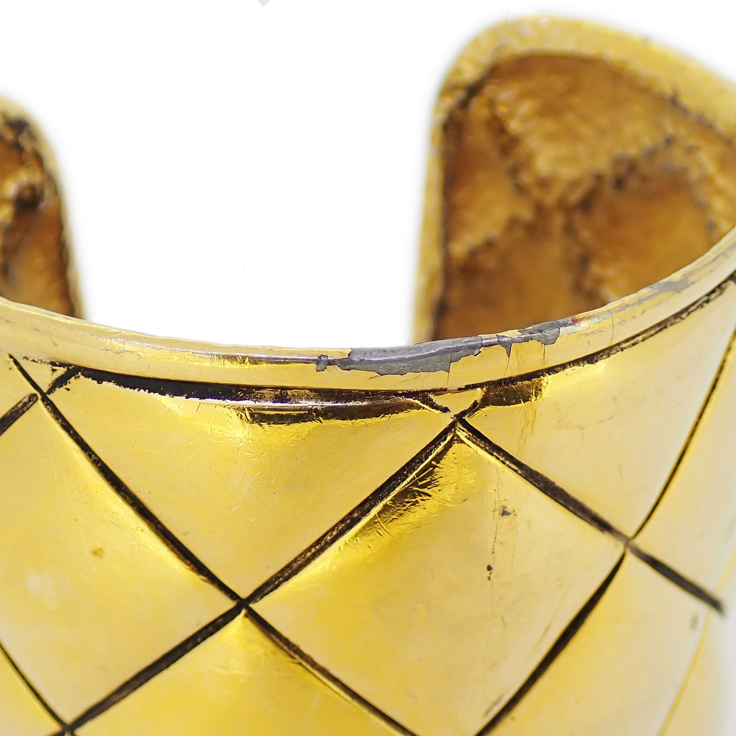 CHANEL シャネル ヴィンテージ マトラッセ ゴールド レディース バングル