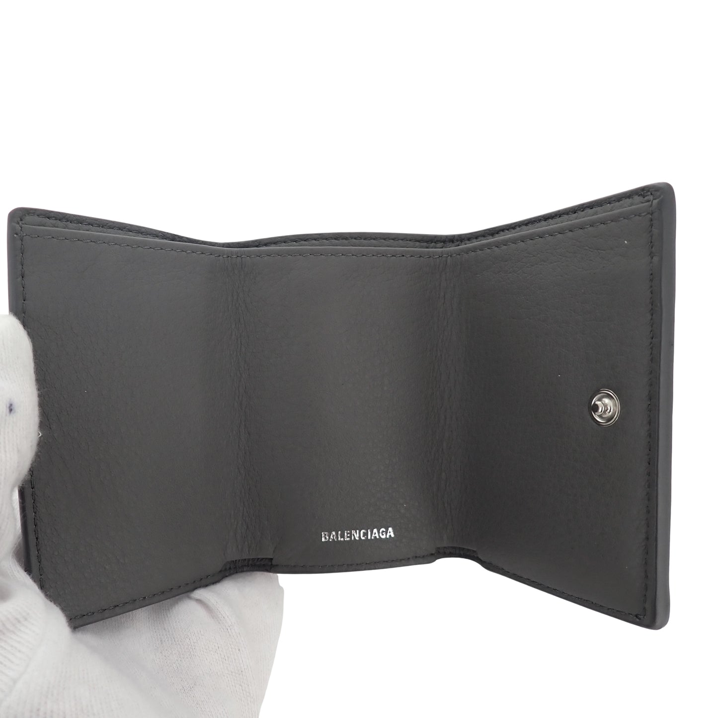 BALENCIAGA バレンシアガ ペーパー ミニウォレット 391446-DLQ0N-1215 グレー レディース 三つ折り財布