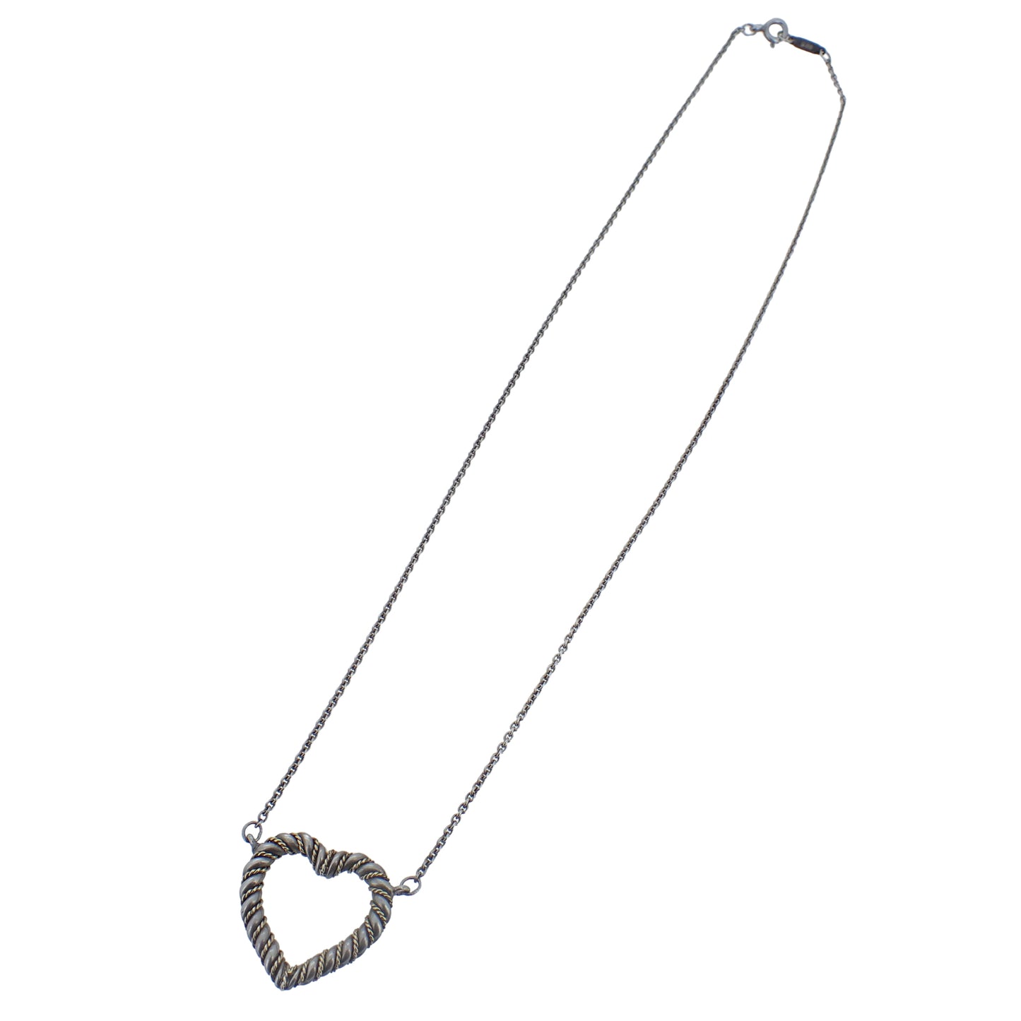 TIFFANY&Co. ティファニー ツイスト ハート コンビ K18YG Sv925 シルバー レディース ネックレス