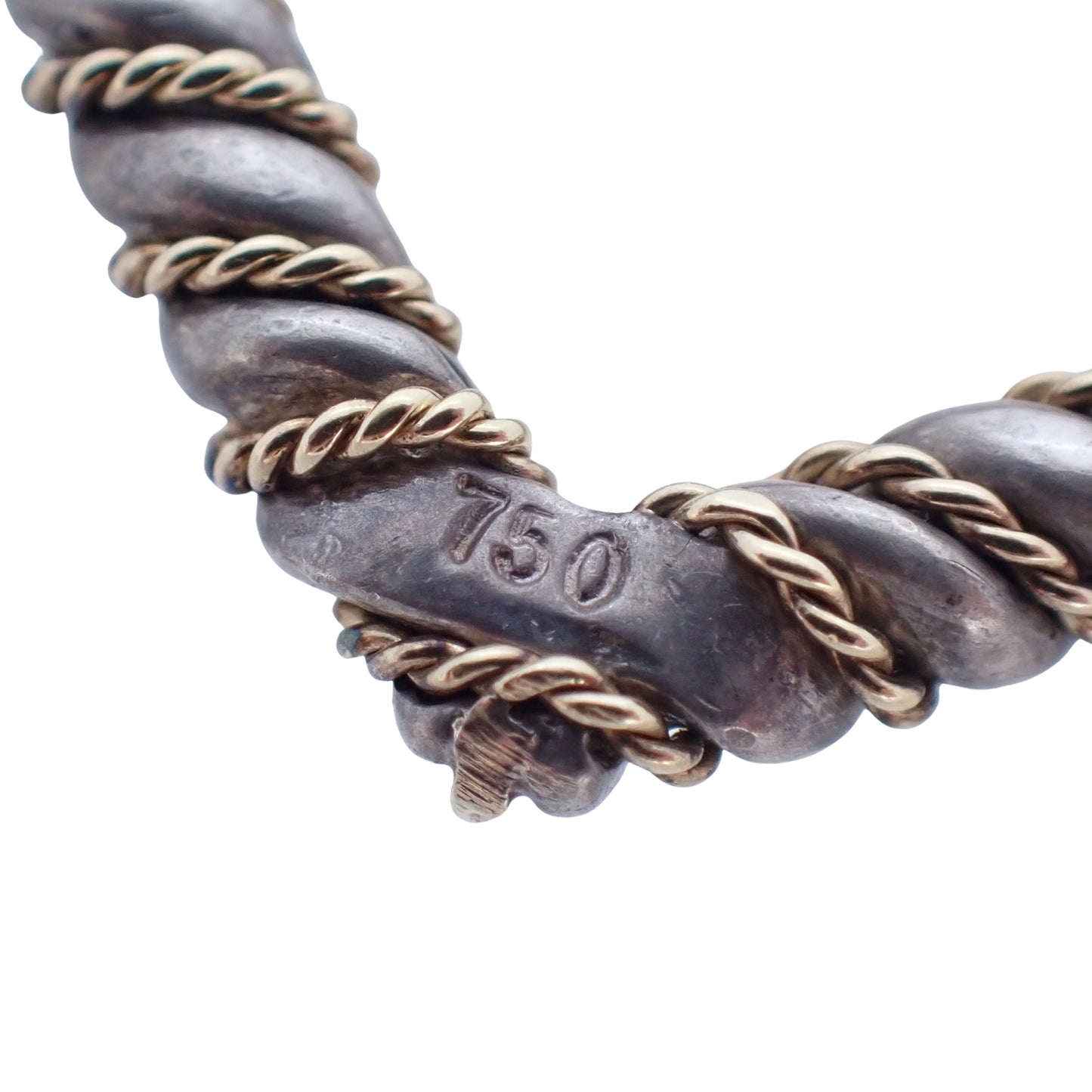 TIFFANY&Co. ティファニー ツイスト ハート コンビ K18YG Sv925 シルバー レディース ネックレス