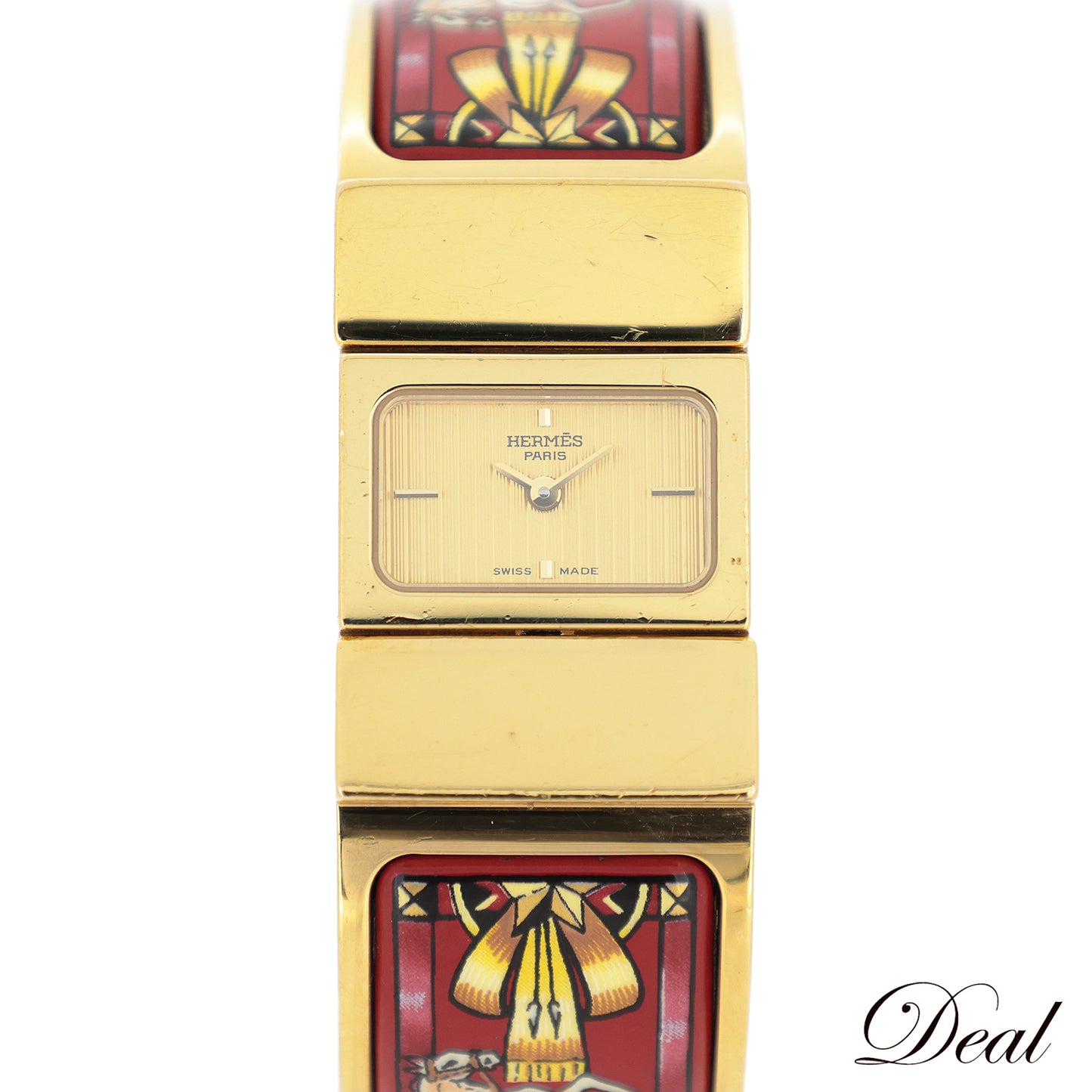 HERMES エルメス ロケ バングル ウォッチ L01.201 七宝焼き レディース 腕時計