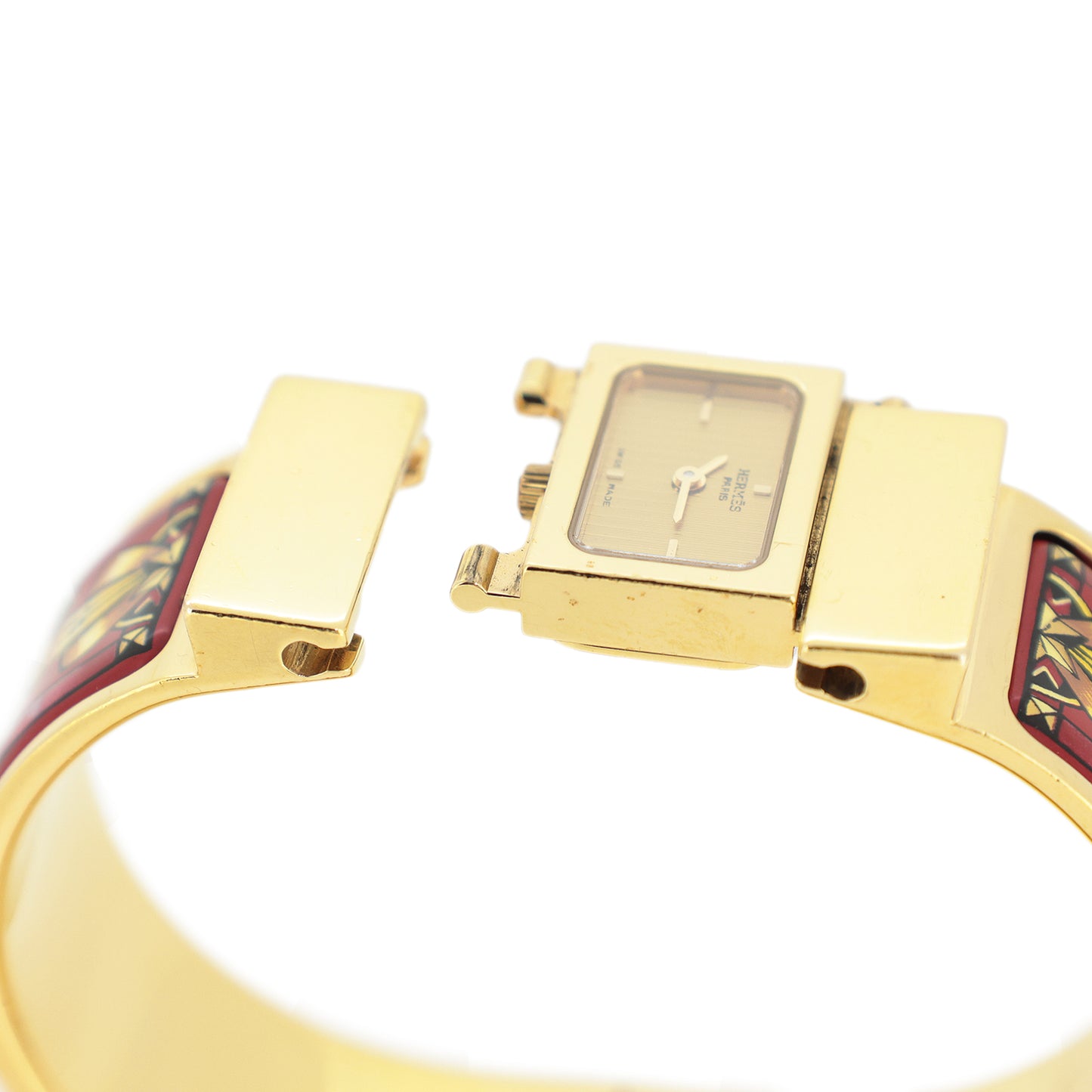 HERMES エルメス ロケ バングル ウォッチ L01.201 七宝焼き レディース 腕時計