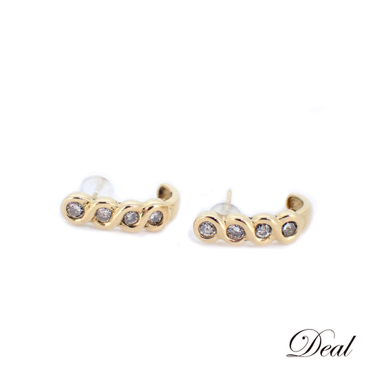 K18YG ダイヤモンド デザイン 0.5ct 3.7g レディース ピアス