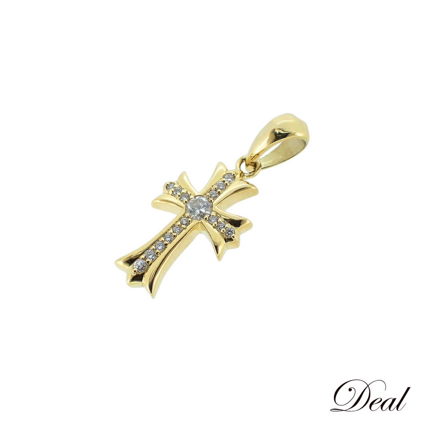 K18YG ダイヤモンド クロス 0.2ct 3.3g ゴールド レディース ペンダントトップ