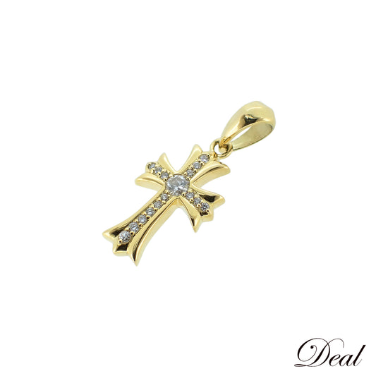 K18YG ダイヤモンド クロス 0.2ct 3.3g ゴールド レディース ペンダントトップ