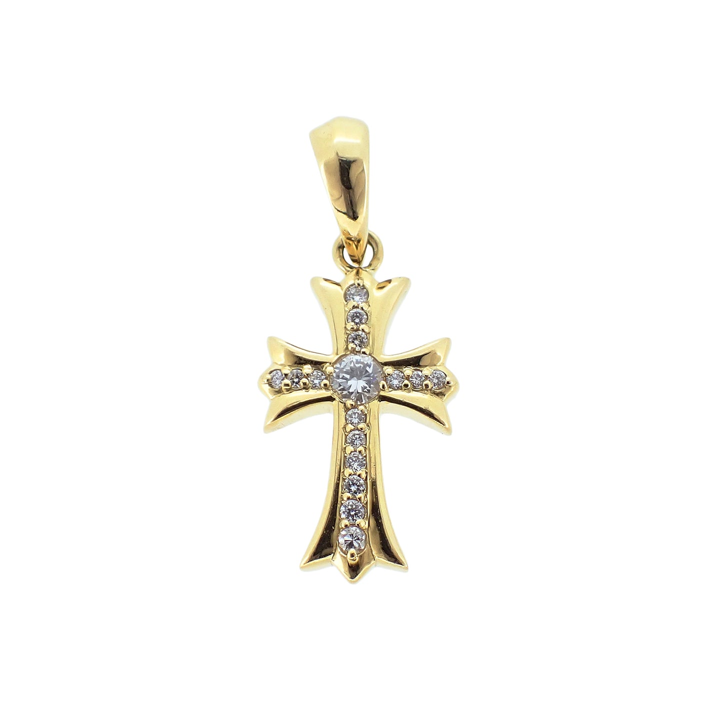 K18YG ダイヤモンド クロス 0.2ct 3.3g ゴールド レディース ペンダントトップ