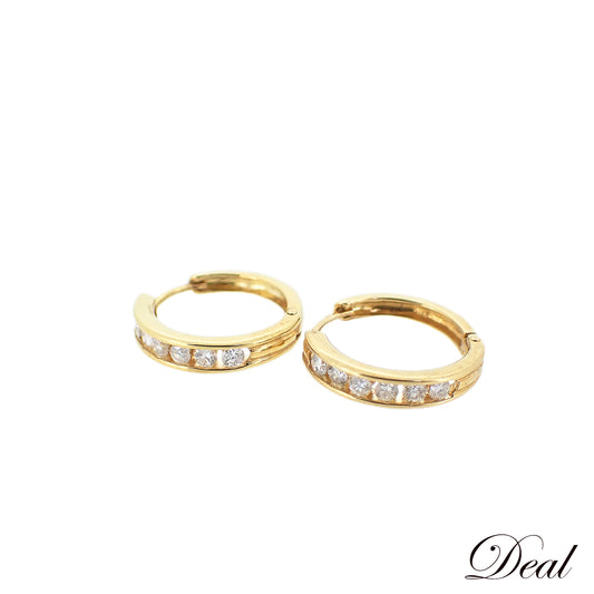 K18YG ダイヤモンド フープ 0.3ct 2.8g ゴールド レディース ピアス