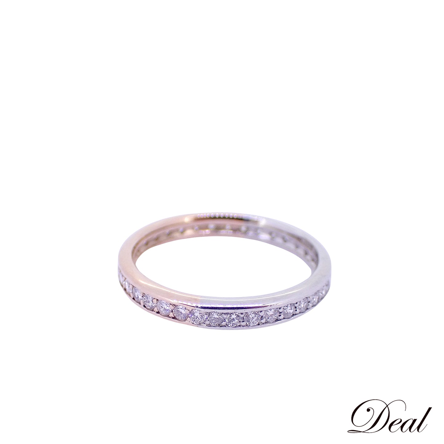 フルエタニティ ダイヤ コンビ Pt900 K18PG 3.0g 12号 マルチカラー レディース リング 指輪