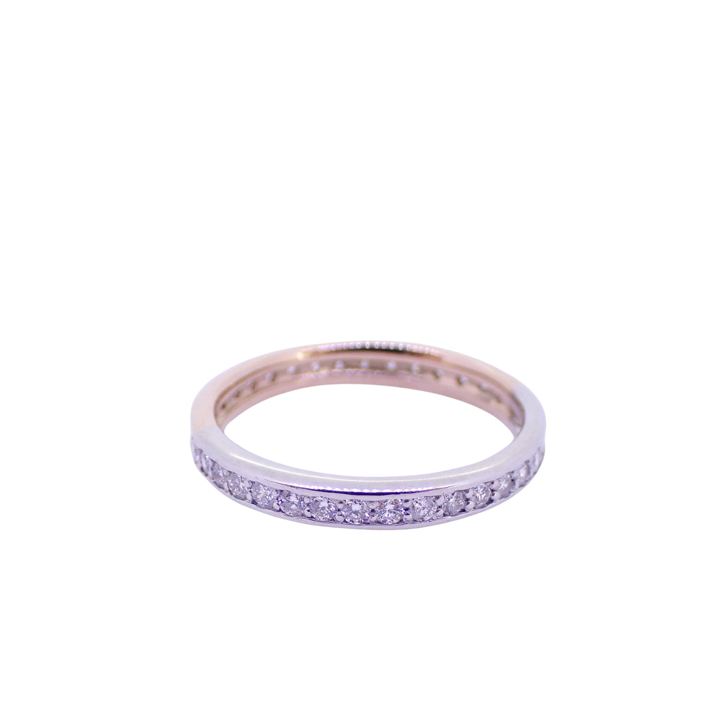 フルエタニティ ダイヤ コンビ Pt900 K18PG 3.0g 12号 マルチカラー レディース リング 指輪