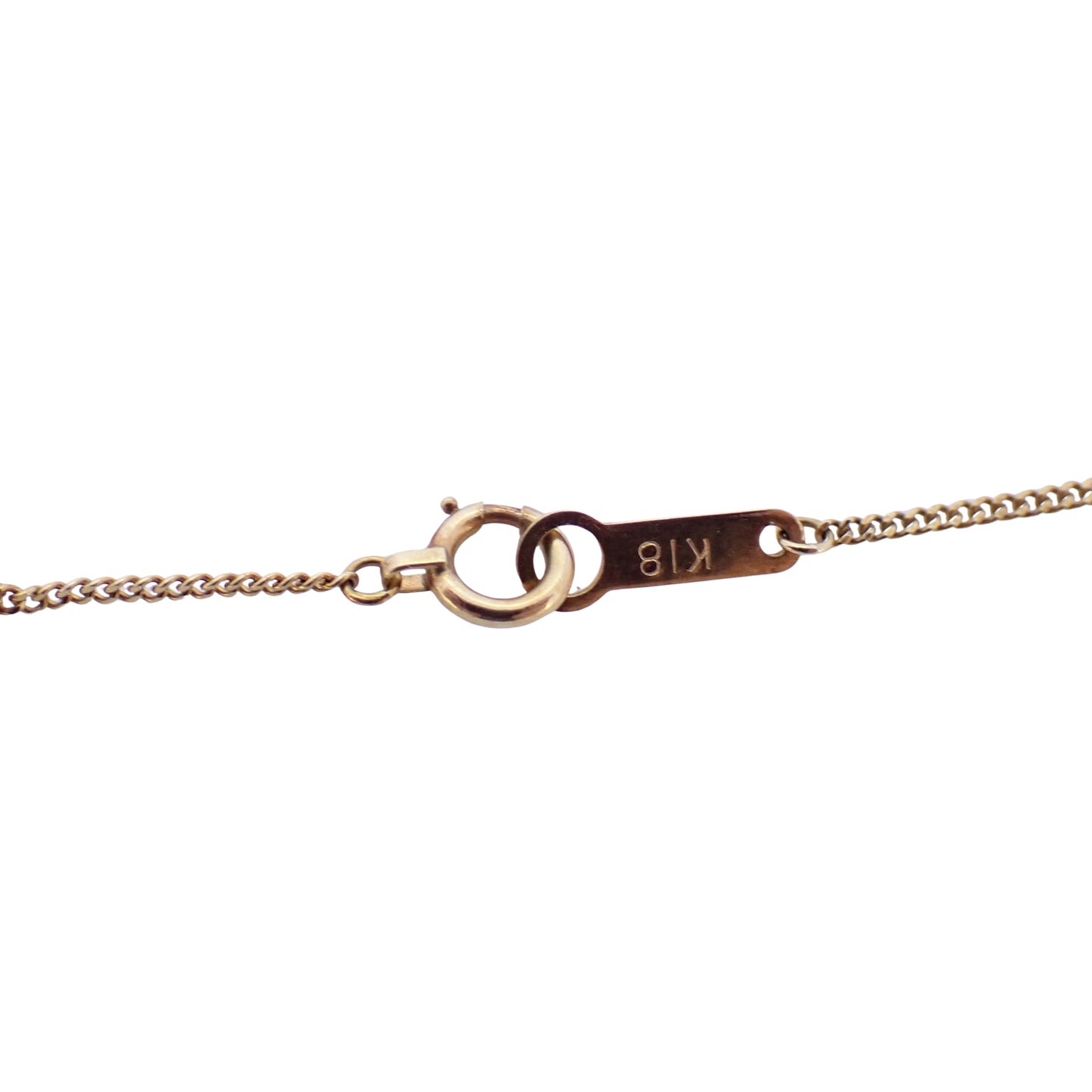 K18YG オープンハート モチーフ ダイヤ 0.1ct 4.8g ゴールド レディース ネックレス