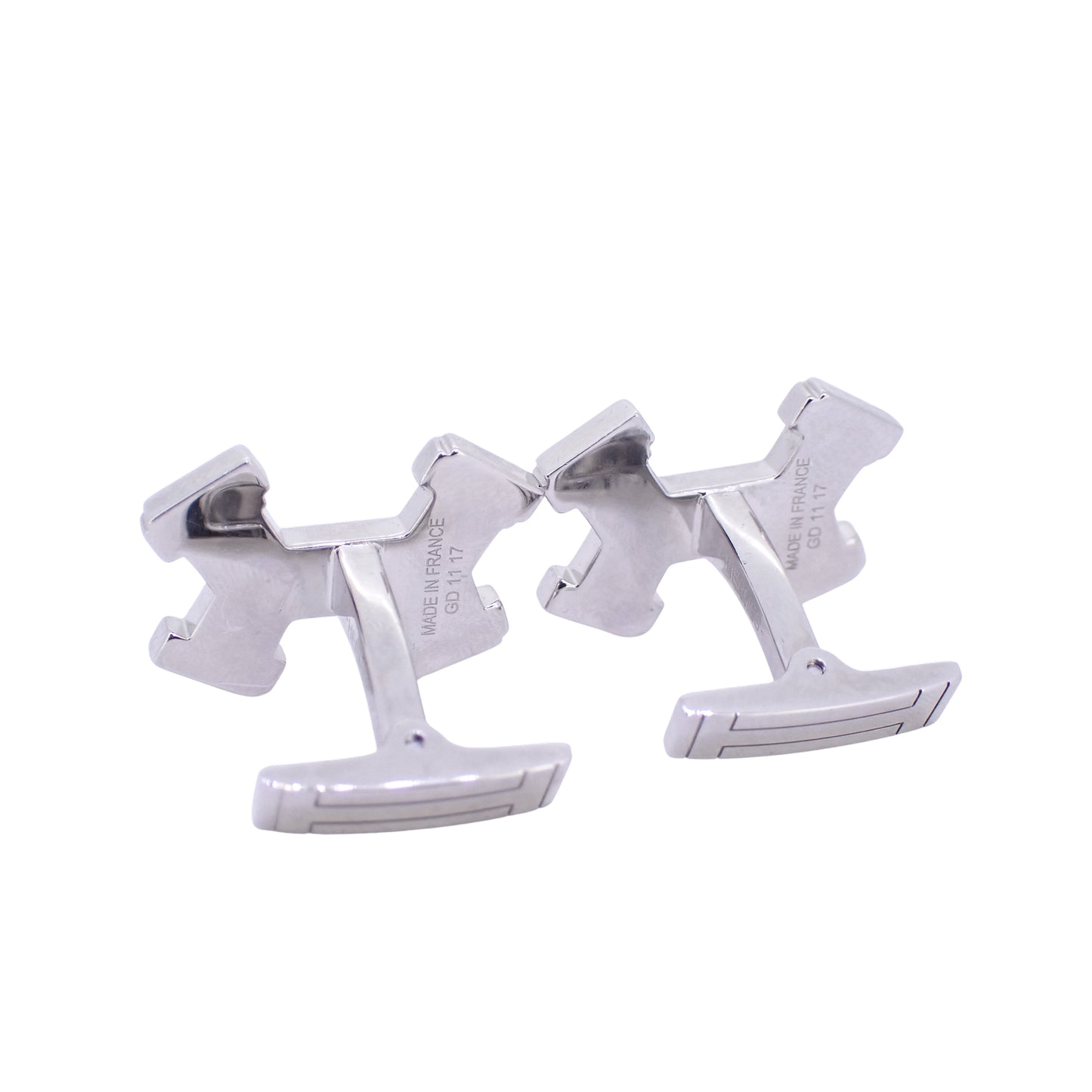 HERMES エルメス ストリートH ブラック シルバー カフリンクス ブラック メンズ カフス