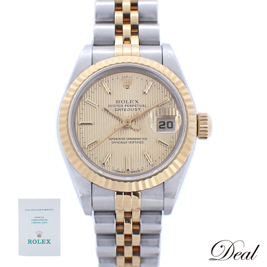 ROLEX ロレックス デイトジャスト U 69173 SS/YG シャンパンタペストリー レディース 腕時計