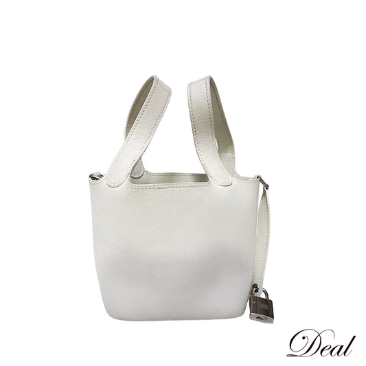 HERMES エルメス ピコタン ミクロ ホワイト レディース ハンドバッグ