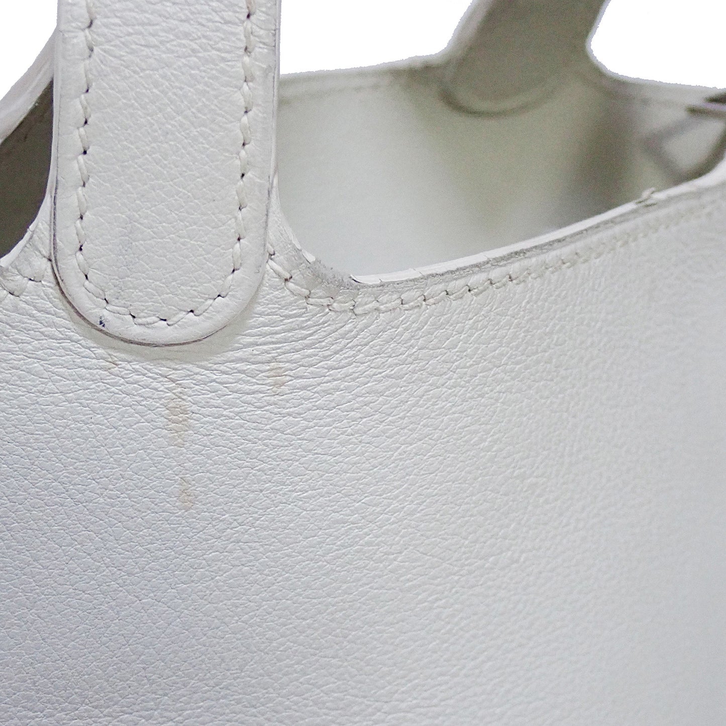 HERMES エルメス ピコタン ミクロ ホワイト レディース ハンドバッグ