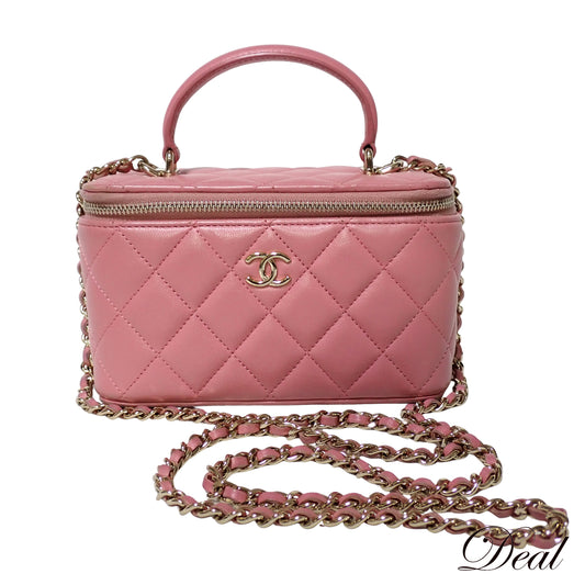 CHANEL シャネル マトラッセ チェーン バニティ AP2199 ピンク ゴールド金具 ピンク レディース ショルダーバッグ