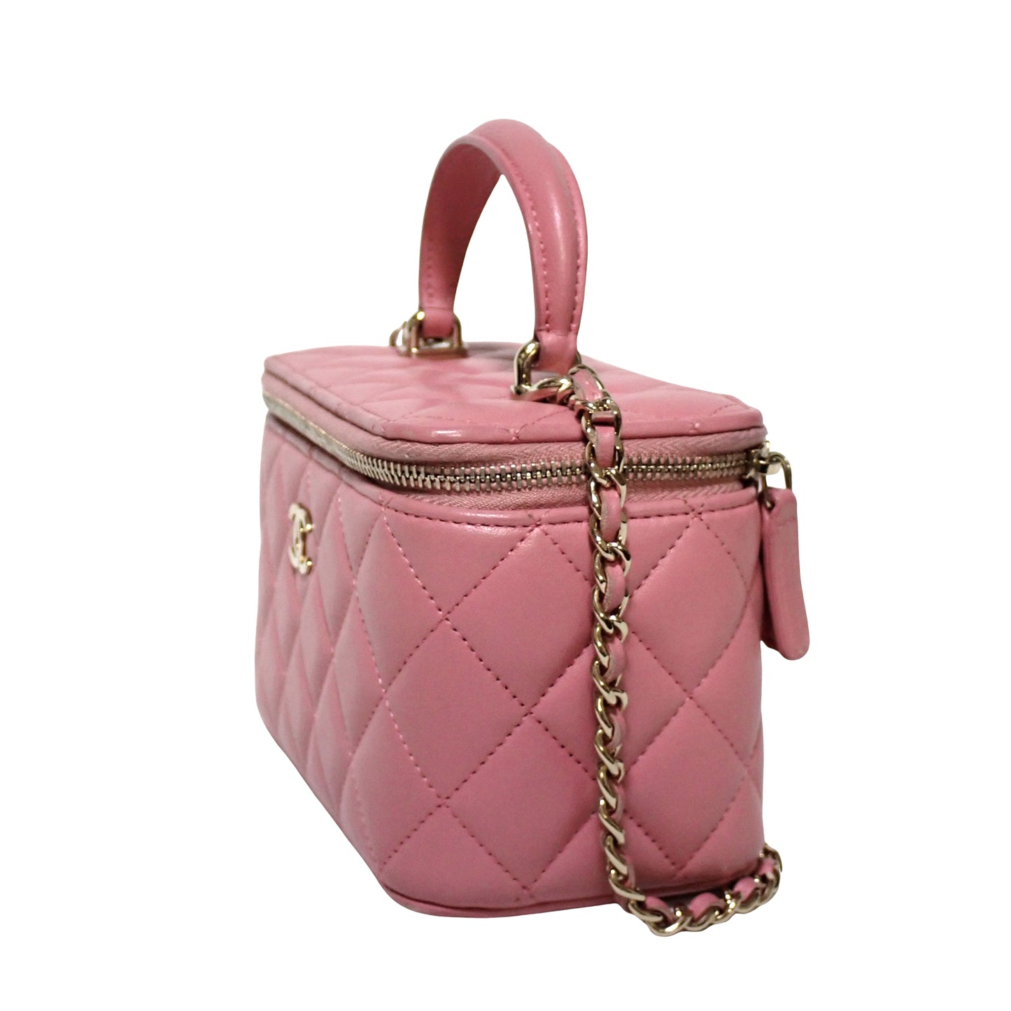 CHANEL シャネル マトラッセ チェーン バニティ AP2199 ピンク ゴールド金具 ピンク レディース ショルダーバッグ