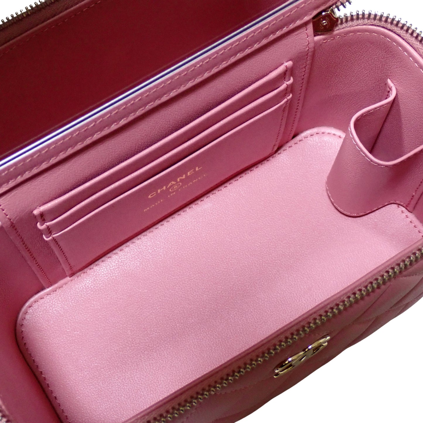 CHANEL シャネル マトラッセ チェーン バニティ AP2199 ピンク ゴールド金具 ピンク レディース ショルダーバッグ