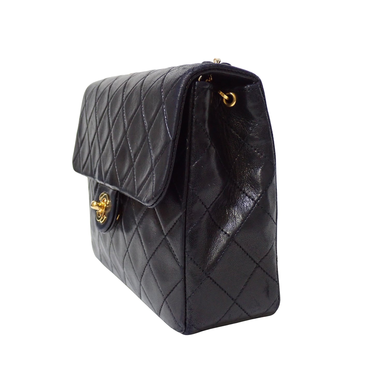 CHANEL シャネル ミニマトラッセ シングルチェーン シングルフラップ ゴールド 保あり ブラック レディース ショルダーバッグ