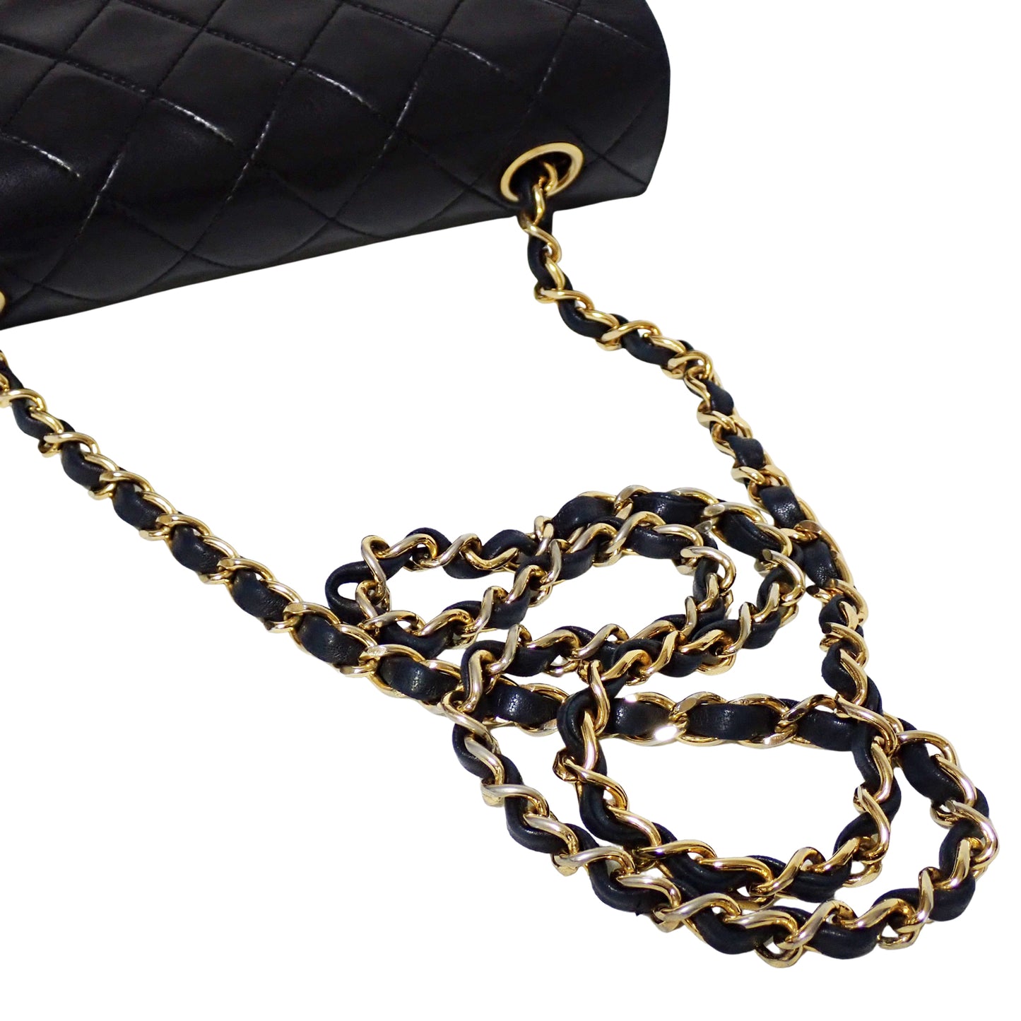 CHANEL シャネル ミニマトラッセ シングルチェーン シングルフラップ ゴールド 保あり ブラック レディース ショルダーバッグ