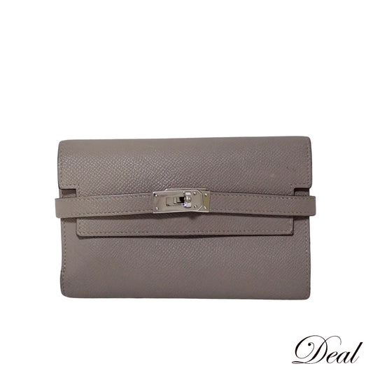 HERMES エルメス ケリー ウォレット ミディアム エトゥープ ベージュ レディース 三つ折り財布